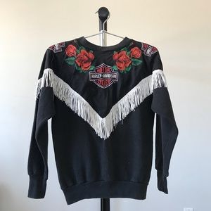 AMAZING vintage Harley Davidson fringe sweater